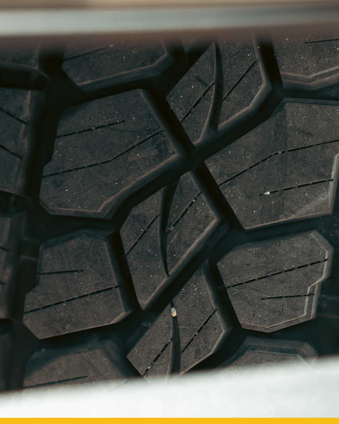 detail tread block shot of all terrain tire